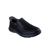 Skechers Leather Slip-On Shoes, Black, Size 6, Men Black