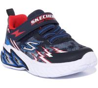 Skechers Light Storm 2.0 Elastic Up Trainer Boy Shoes Navy Red UK 4 - 9