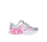 Skechers Girl's Infinite Heart Lights Heart Jewels Casual Shoes, Silver Sparkle Mesh/Multi Trim, 12 UK