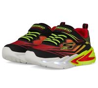 Skechers Lighted Gore and Strap Sneaker W Mids Light Up Black/Red 1 UK Child