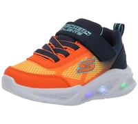 Skechers Lighted Gore and Strap Sneaker W Mult Light Up Orange/Navy Blue 8 UK Child