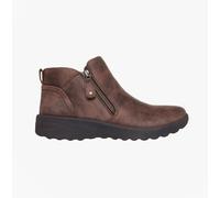Skechers Lovely Vibe Zip CHOC Chocolate brown Womens Ankle Boots 158952 in a Plain Man-made in Size 4