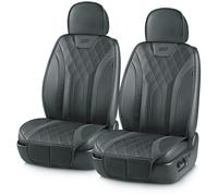 Skechers MAX Cushioning Car Seat Covers Memory Foam Leather Car Seat Protectors Airbag Safe Waterproof Sideless Front Seat Covers with Storage Pocke
