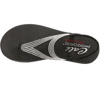 Skechers Mediation Vibrant Glow Womens Black Slip On Flip Flop Sandals
