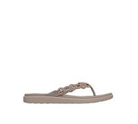 Skechers Meditation Luxe Rhinestone Laser Cut 3-Point Thong Sandals for Women with Luxe Foam