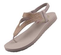 Skechers Meditation Vibrant Glow Women's Toe Separator Sandals, taupe, 4 UK