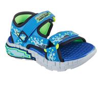 Skechers Boy's Mega-Splash 4K Sneakers, Black Synthetic/Blue & Lime Trim, 3 UK Child