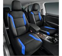 Skechers Memory Foam™ Leather Car Seat Covers, Air Cool Mesh Thick Seat Covers, Blue Two Front Seat Cover, Airbag Compatible, Automotive Comfort & Protection for Most Cars, Vans,Trucks, SUVs(Blue)