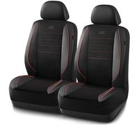 Skechers Memory Foam Seat Covers, Air Cool Mesh, Leather, Red, Two Front, Car, Truck, Van, SUV
