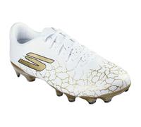 Skechers SKX_ 1.5 Academy FG Shoes in White/Black/Gold, Size 7 | Synthetic