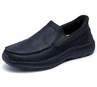 Skechers Men Pollard-Osgood Other Leather, Black, 8 UK