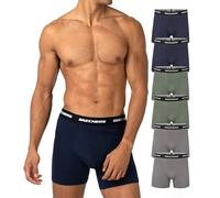 Skechers Men’s Tagless Boxer Briefs 6-Pack Athletic Fit, Moisture Wicking Cotton With Contoured Pouch, Breathable Multipack, Blue/Grey/Green, XL
