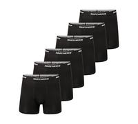Skechers Men’s Tagless Boxer Briefs 6-Pack Athletic Fit, Moisture Wicking Cotton With Contoured Pouch, Multipack, Black, Large