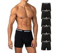 Skechers Men’s Tagless Boxer Briefs 6-Pack Athletic Fit, Moisture Wicking Cotton With Contoured Pouch, Breathable Multipack, Black, XL