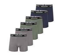 Skechers Men’s Tagless Boxer Briefs 6-Pack Athletic Fit, Moisture Wicking Cotton With Contoured Pouch, Breathable Multipack, Blue/Grey/Green, XL