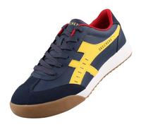 Skechers Men's Zinger - Manzanilla Totale Sneaker in Navy Blue/Yellow, Size 9 | Synthetic/Leather/Synthetic