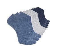 Skechers Men's 10 Pack Cushioned Low Cut Socks, Blue Combo/Grey Heather, 43-47