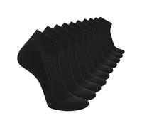Skechers Men's 10 Pack Cushioned Quarter Crew Socks, Black, 43-47
