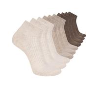 Skechers Men's 10 Pack Cushioned Quarter Crew Socks, Irish Cream/Chocolate Cake, 43-47
