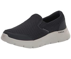 Skechers Men's 216485 NVGY Trainers, Navy Textile/Navy Leather/Navy Trim, 9 UK