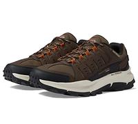 Skechers Men's 237501 BROR Sneaker, Brown Leather/Mesh/Orange Trim, 6 UK