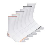 Skechers Men's 6 Pack Work Crew Socks, White/Opulent Garden, 43-47