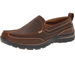 Skechers Men's 63697EW Loafer, Dark Brown, 9 UK