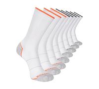 Skechers Men's 8-Pack Work Collection Crew Socks, Extended Cushion & Mesh Ventilation, White/Opulent Garden, 10-13