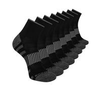 Skechers Men's 8-Pack Work Collection High Quarter Crew Socks, Extra Cushion & Mesh Ventilation, Black, 10-13