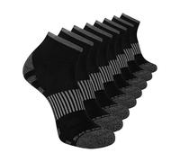 Skechers Men's 8-Pack Work Collection Quarter Crew Socks, Extended Cushion & Mesh Ventilation, Black, 10-13
