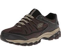 Skechers Men's Afterburn M. Fit Fashion Sneakers - Leather Upper, Memory Foam Insole, Rubber Outsole, Brown Taupe, 13 UK