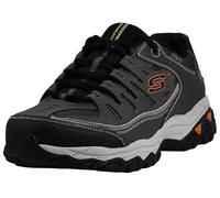 Skechers Men's Afterburn Memory-Foam Lace-up Sneaker, Charcoal, 8.5 D (M)