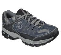 Skechers Men's Afterburn Memory-Foam Lace-up Sneaker, Navy, Large