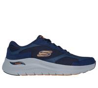 Skechers Men's Arch Fit 2.0 - The Keep Sneaker in Navy Blue/Orange, Size 7 | Leather/Textile/Synthetic