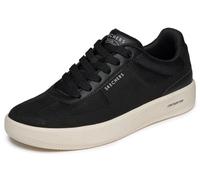 Skechers Men's Arch Fit Court Break Comodo Comfort Trainers, Black Microfiber/Duraleather/Blue Trim, 12 UK