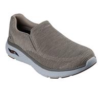 Skechers Arch Fit Crosser Locke Polyester Men's Taupe Trainers - UK 8 / EU 42 / US 9