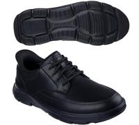 Skechers Men's Arch Fit Garza Rowan Sneaker, Black Leather/Synthetic, 8 UK