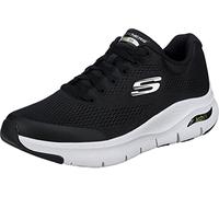 Skechers Men's Arch Fit Sneaker – Black Textile/Synthetic, White Trim – UK 8