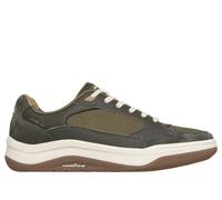 Skechers Men's Arch Fit Wave Sneaker in Olive, Size 9 | Leather/Textile/Synthetic