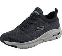 Skechers Men's Arch FIT WAVEPORT Sneaker, Black Mesh/Gray Trim, 8 UK