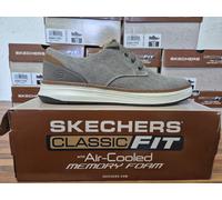 SKECHERS MENS ARCH SHOES CANVAS BOAT CASUAL GOGA MEMORY FOAM TRAINERS GREY UK 9