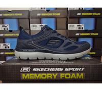 SKECHERS MENS BLUE SHOES SUMMITS SPORT LACE MEMORY FOAM NAVY TRAINERS SIZES