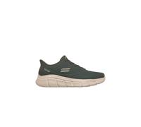 Skechers Men's BOBS B Flex Duraleather Lace-Up Slip-Ins Trainers Olive | Size: 9 Skechers Olive 9