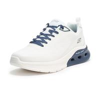 Skechers Men's Bobs Glide Step Arc Waves 2.0-Class Rank Sneaker, White/Navy, 7 UK
