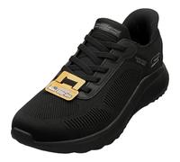 Skechers Men's Bobs Squad Chaos Solid Step Slip-On Sneakers, Black Knit, 8 UK