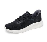 Skechers Bobs Squad Chaos Solid Step Mens Black/White Slip-Ins Casual Trainers