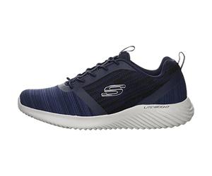 Skechers Men's Bounder Trainers, Blue Navy Nvy, 7.5 UK | Casual, Air-Cooled Memory Foam, Slip On, Machine Washable, Lightweight Mesh