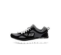 Skechers Men's Burns Agoura Sneaker, Black Leather/ Mesh/ White Trim, 9.5 UK