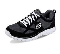 Skechers Men's Burns Agoura Sneaker, Black Leather/ Mesh/ White Trim, 9.5 UK