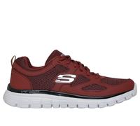 Skechers Men's Burns - Agoura Sneaker in Burgundy, Size 9.5 | Leather/Textile/Synthetic